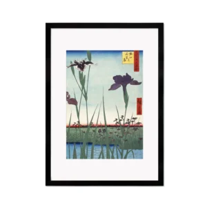 Hiroshige “Horikiri Iris Garden” Framed Japanese Woodblock Art Print (A2 / A3)
