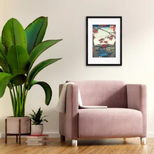 Hiroshige “Maple Trees at Mama” Ukiyo-e Framed Japanese Woodblock Art Print (A3)