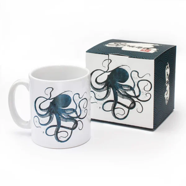 Japanese Octopus Box Japanese Octopus Ukiyo-e Art Mug Cup with Box Boxed Woodblock Print ...